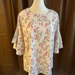 Pull over bell sleeve blouse size L.
